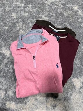 Polo by Ralph Lauren Pink Quarter-Zip Pullover with two TrueClassic and Callaway